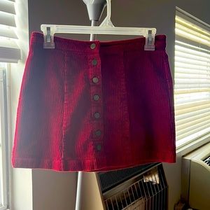 Red velvet skirt